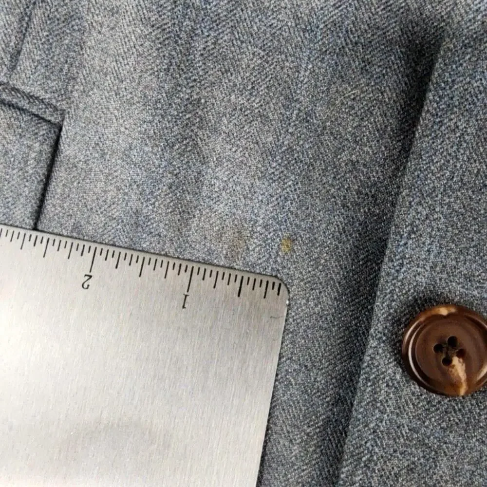 Lauren Ralph Lauren Blazer Mens 42R Gray Blue Sport Coat Jacket Flaw